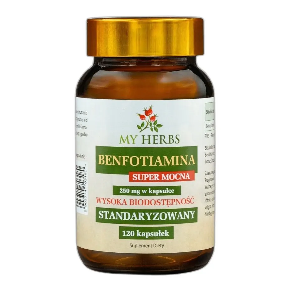 benfotiamina suplement witaminy b1 – wysoka biodostępność, 120 kapsułek — zdjęcie 2