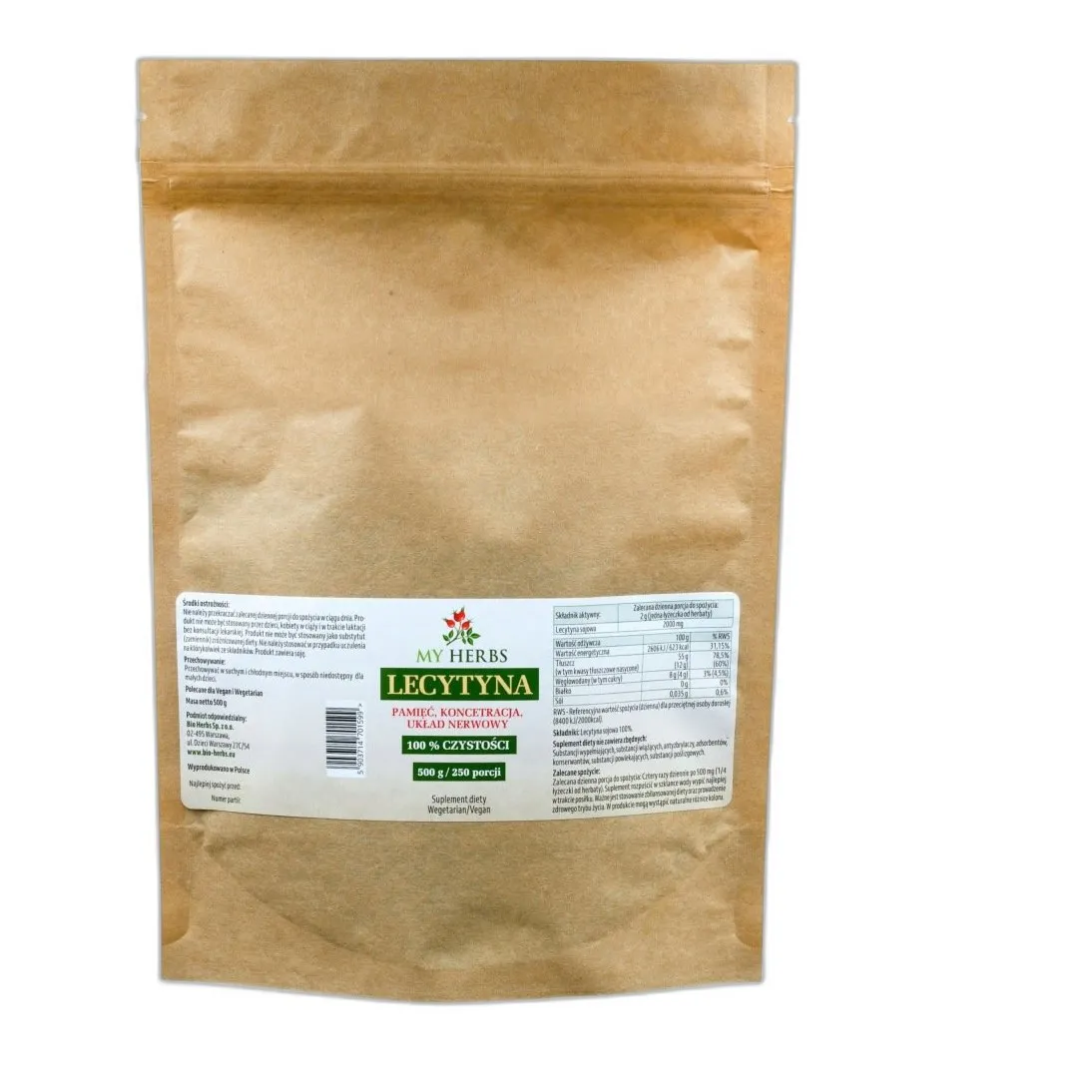 Lecytyna mózg cholesterol pamięć koncentracja 100% czystości 500g 250 porc — zdjęcie 1