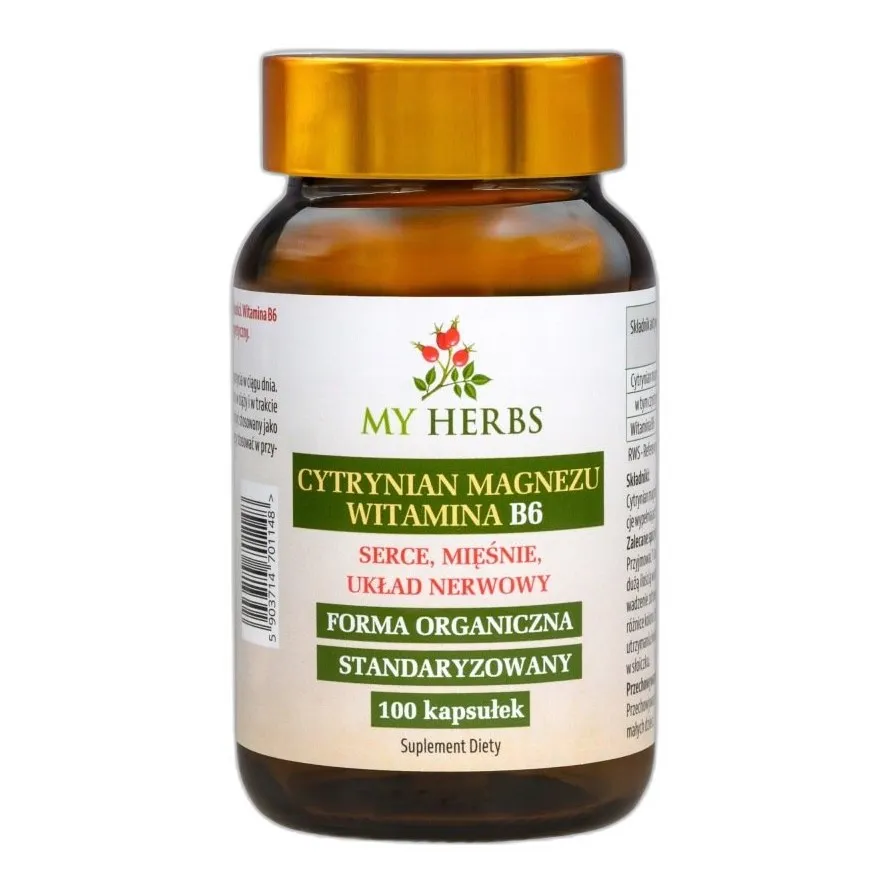 Magnez cytrynian witamina b6 100szt 33 dni nerwy serce magb6 moc — zdjęcie 2