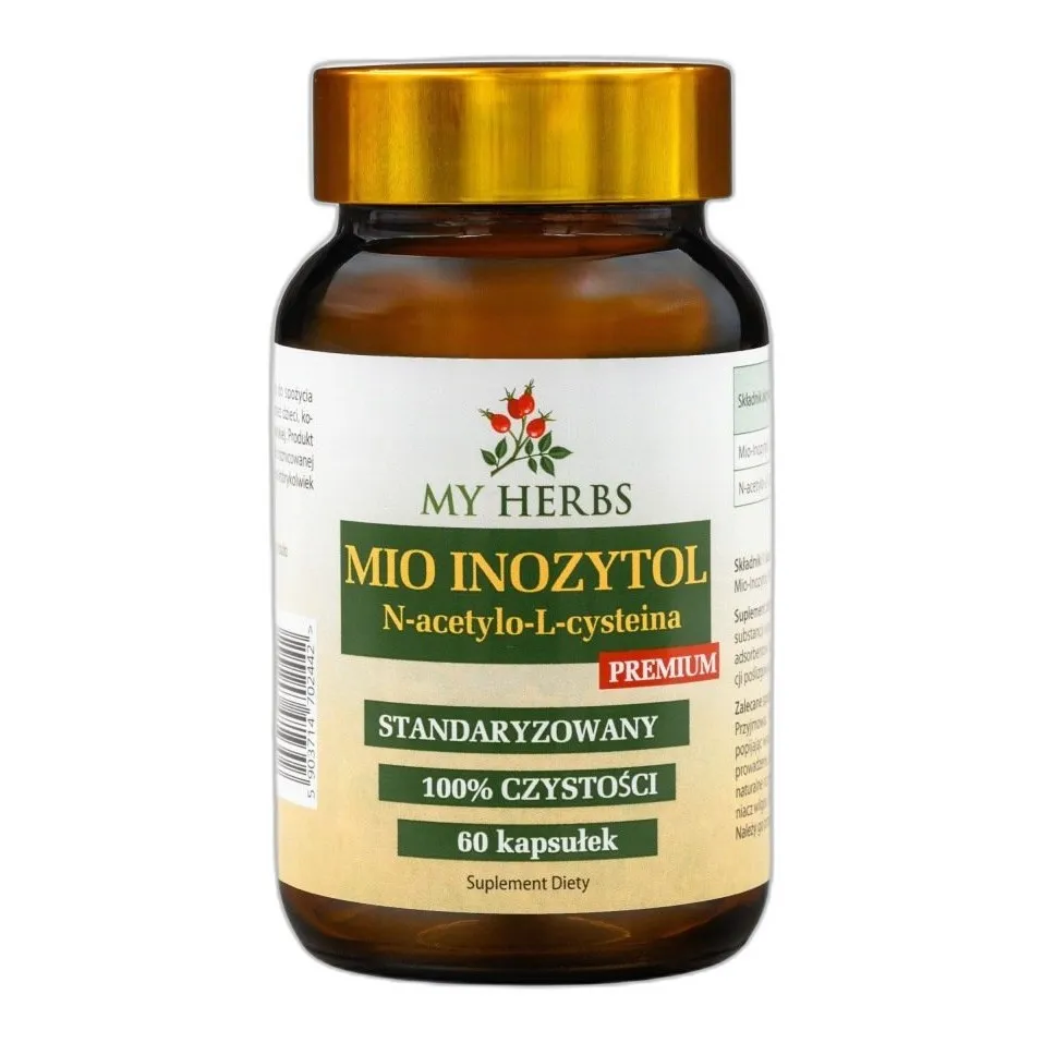 Mio Inozytol N-Acetylocysteina Premium standaryzowany 60szt hormony Premium — zdjęcie 2