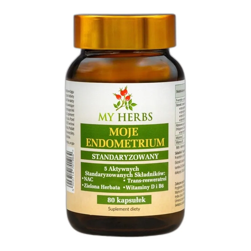 Moje Endometrium trans-resveratrol EGCG wit B6 80 kaps. na endometriozę — zdjęcie 2