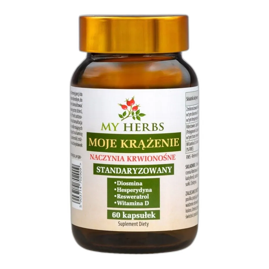 Moje krążenie żyły naczynia diosmina hesperydyna resweratrol wit d3 60 kaps — zdjęcie 2