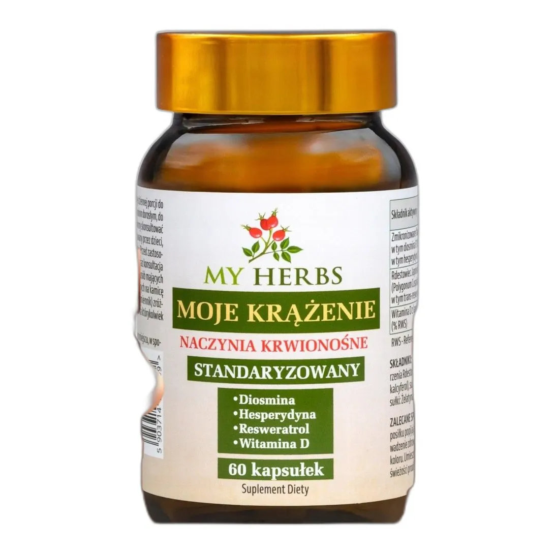 Moje krążenie żyły naczynia diosmina hesperydyna resweratrol wit d3 60 kaps — zdjęcie 1