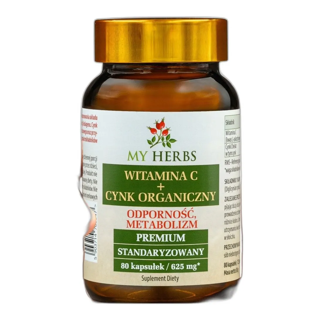 WITAMINA C + CYNK ORGANICZNY 80 szt. MAX DAWKA CYNKU — zdjęcie 1
