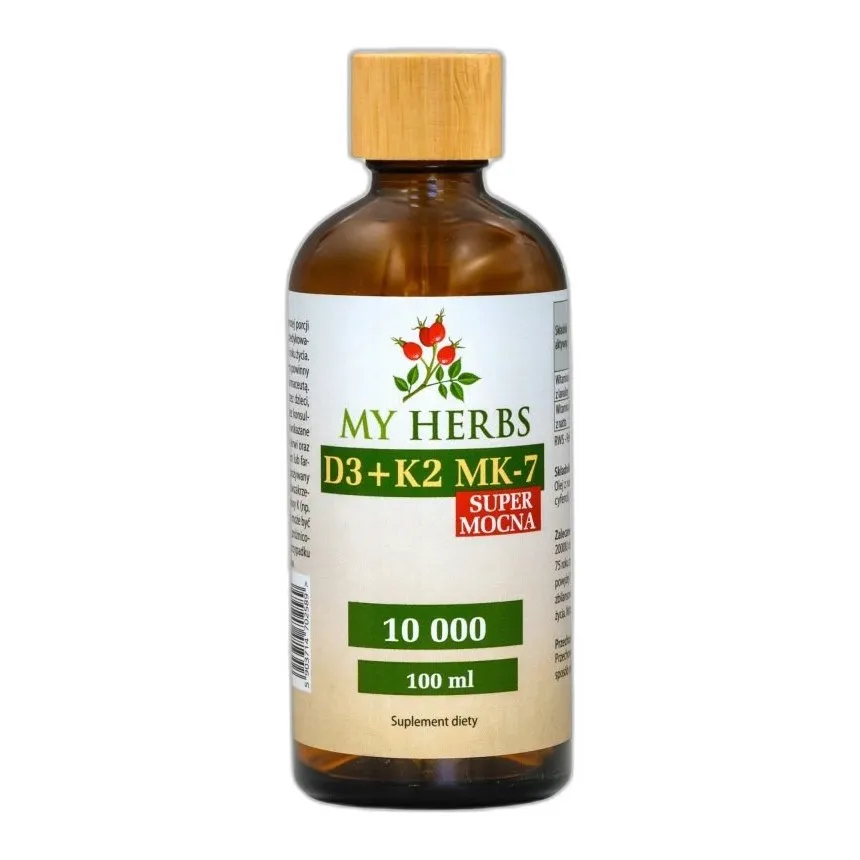 Witamina D3 + K2 MK-7 w kroplach z oliwy z oliwek – 10 000 IU na porcję, 100 ml — zdjęcie 2